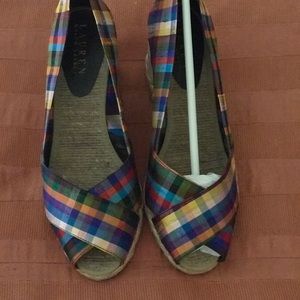 Ralph Lauren silk Espadrilles plaid.